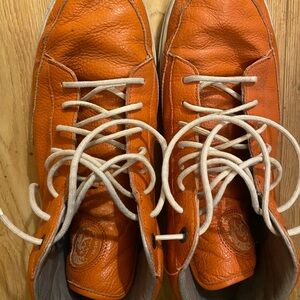 Diesel Men's Orange Leather Sneakers